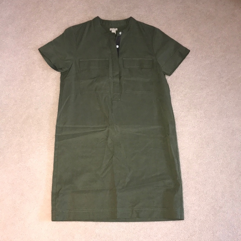 Army green J.Crew dress